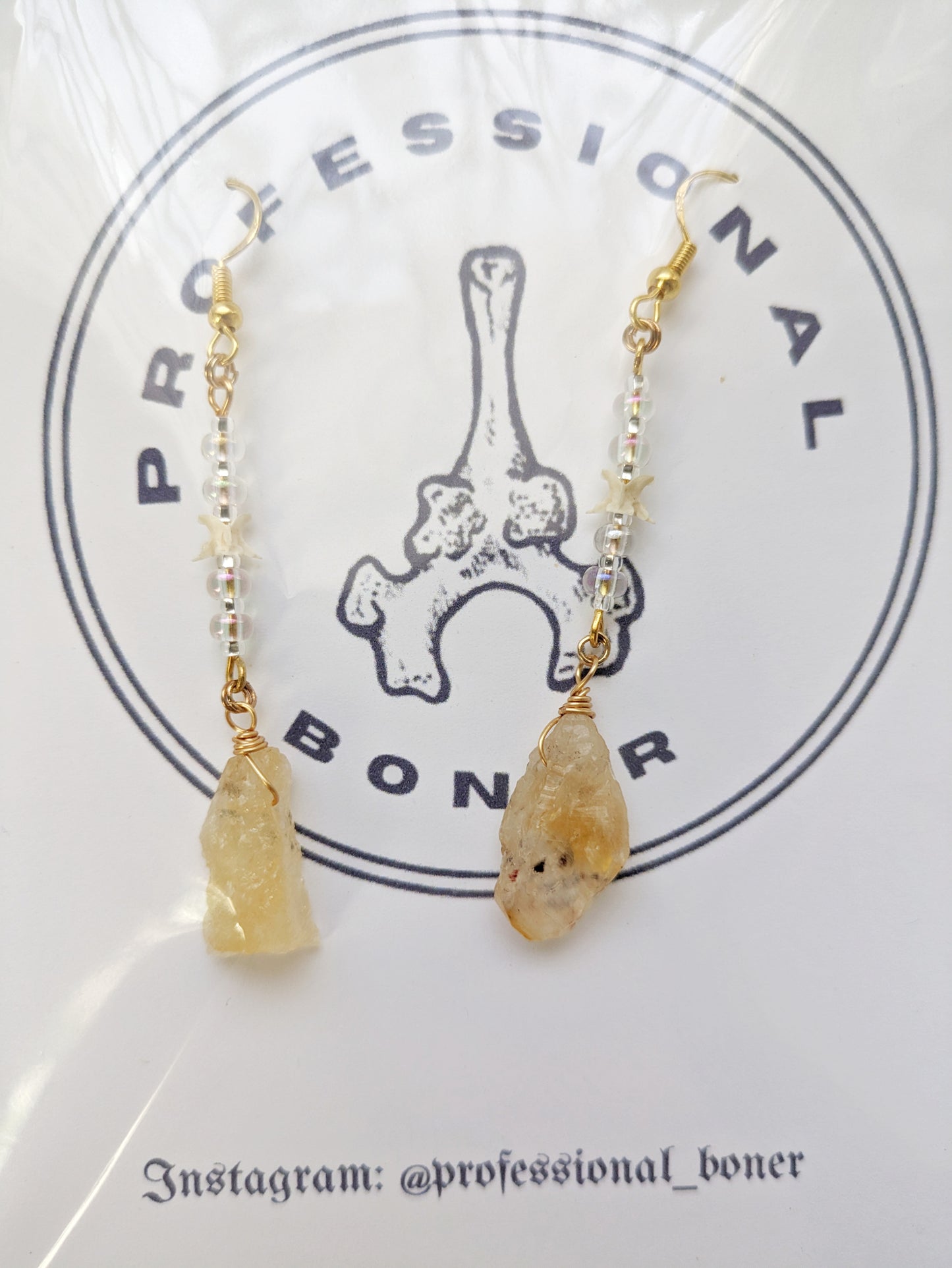 Citrine & Snake Vertebrae