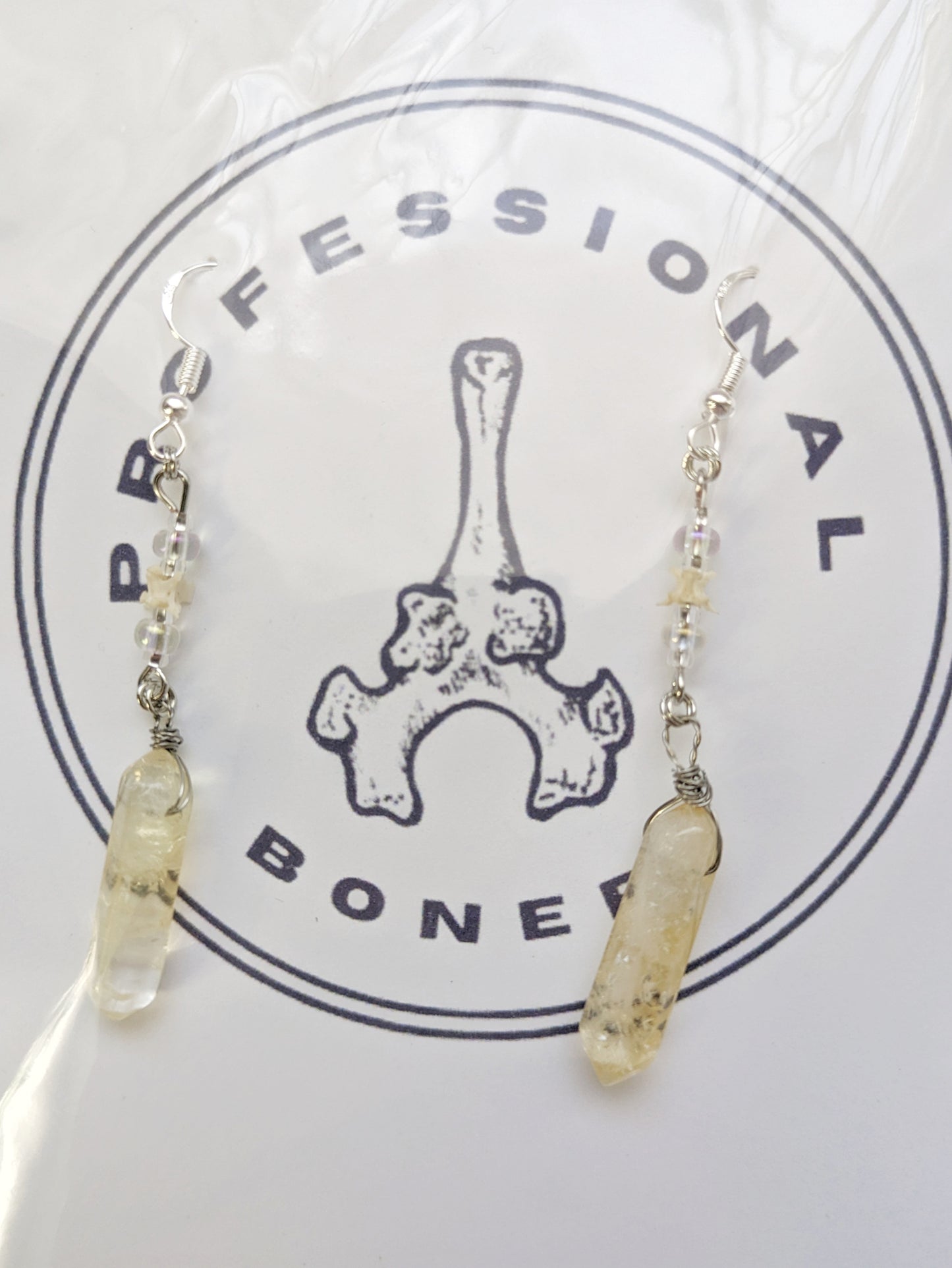 Snake Vertebrae & Quartz Points