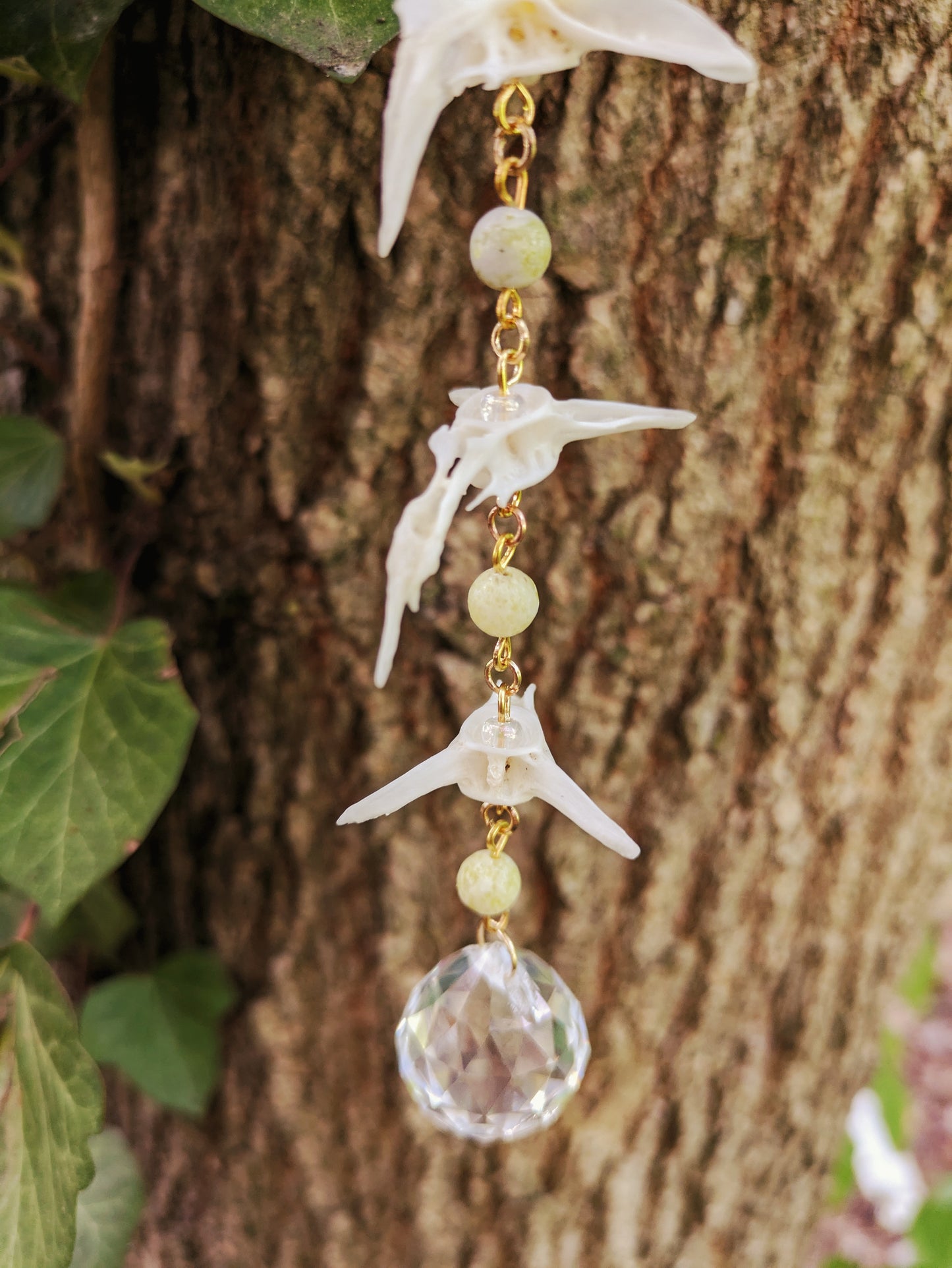Catfish Bones Sun Catcher (Yellow Turquoise Gems)