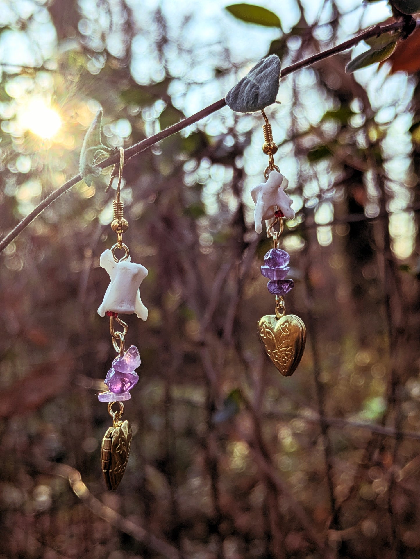 Squirrel Vertebrae Bone Earrings