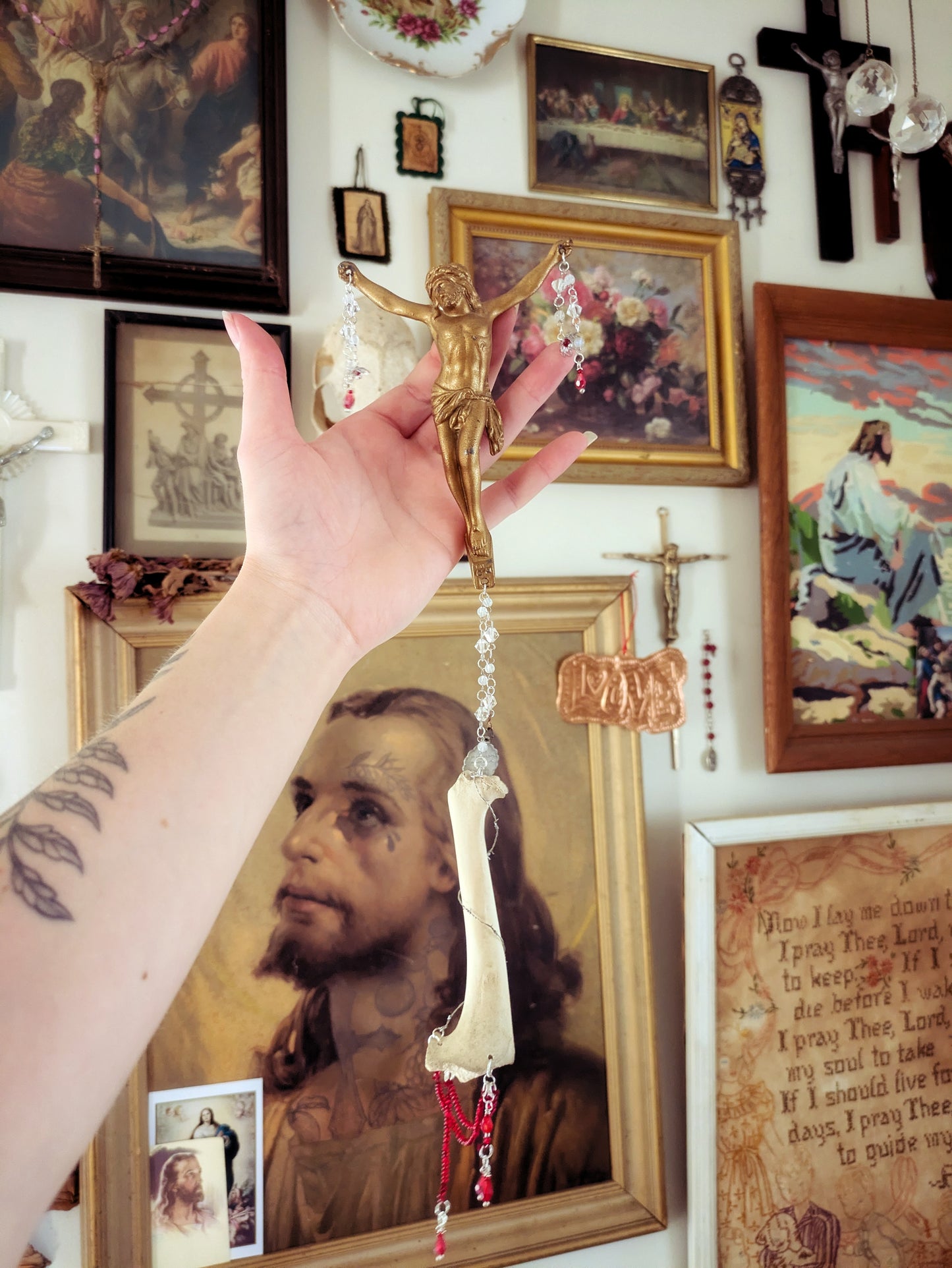 Fawn Leg Bone Crucifix