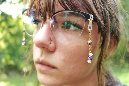 Glasses Charms Rhodonite (snake vertebrae)