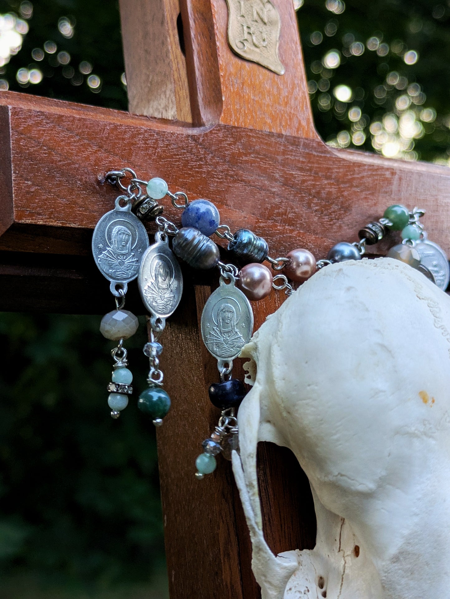 Last Rites Raccoon Skull Crucifix