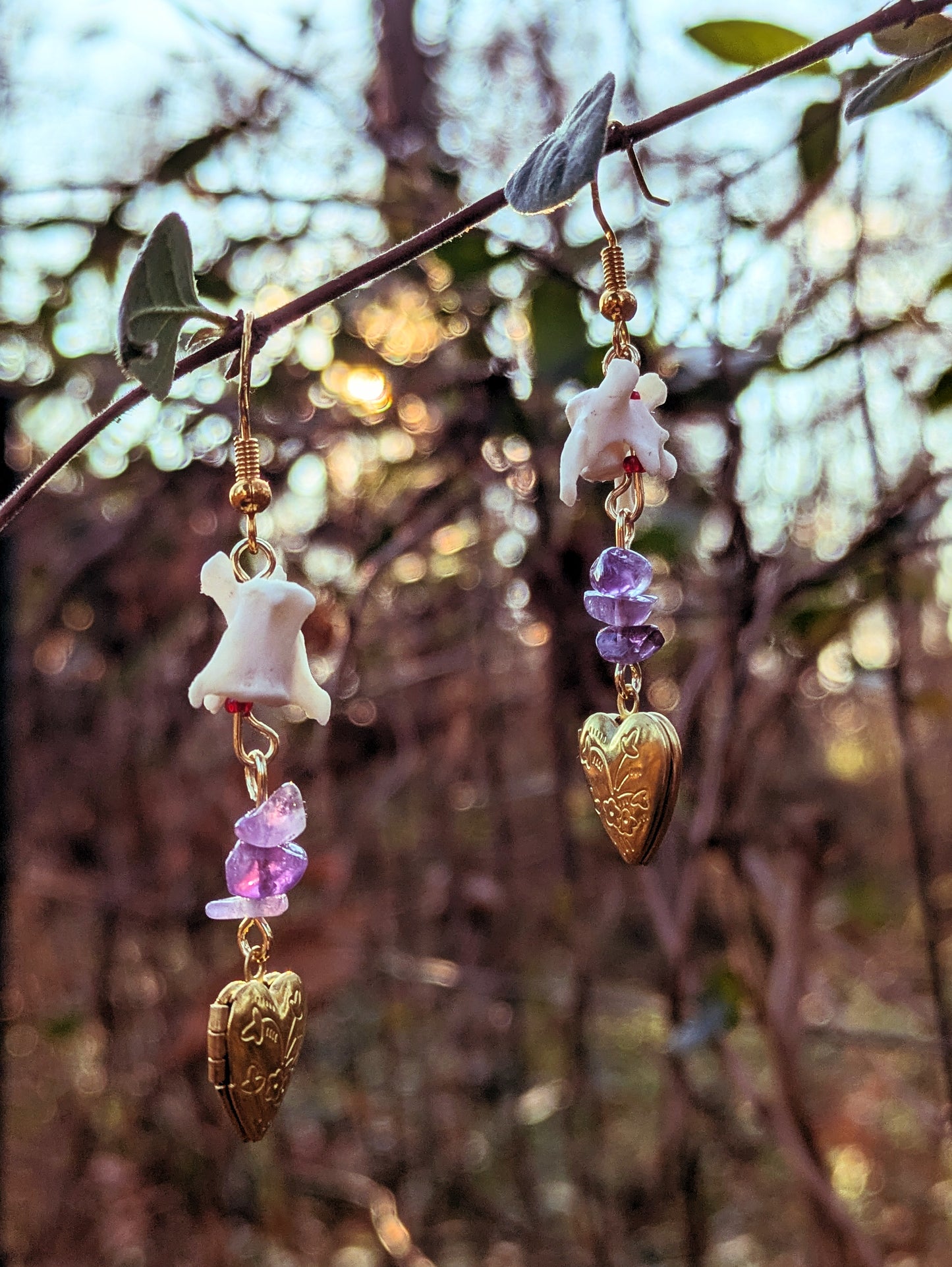 Squirrel Vertebrae Bone Earrings