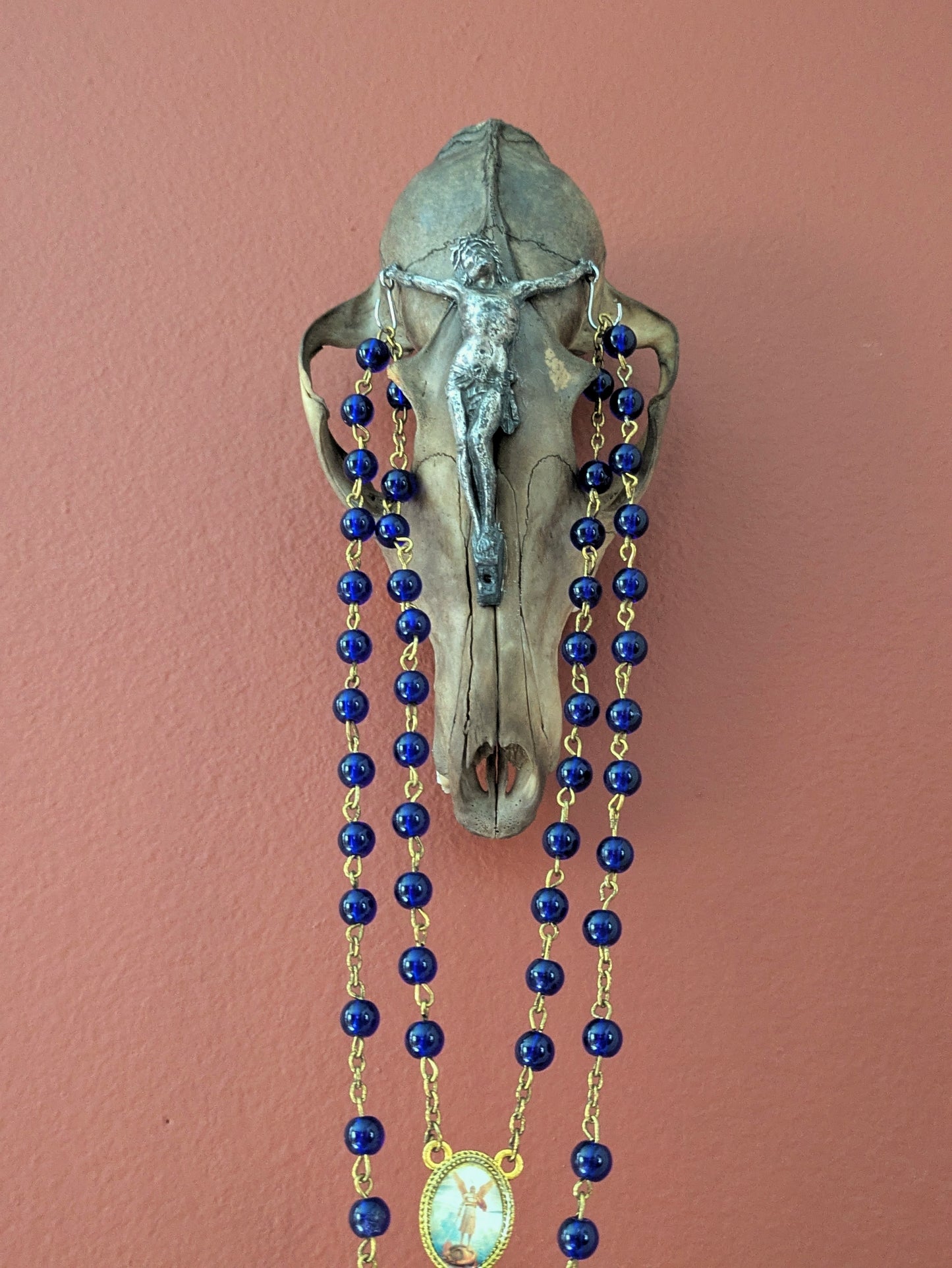 Fox Skull Crucifix Rosary Holder
