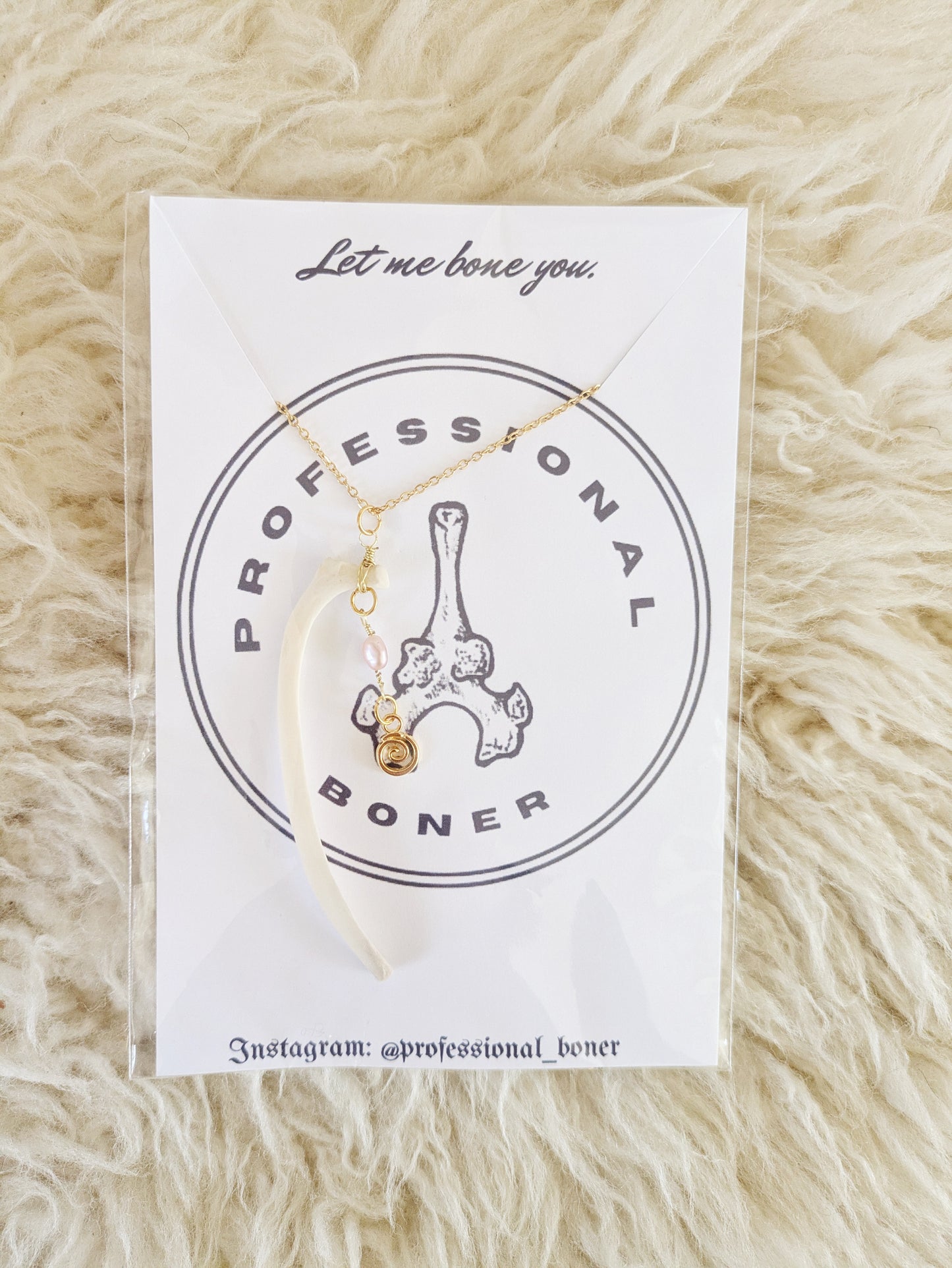 Feral Cat Rib & Pearl Necklace