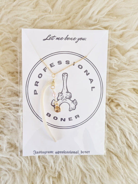 Feral Cat Rib & Pearl Necklace