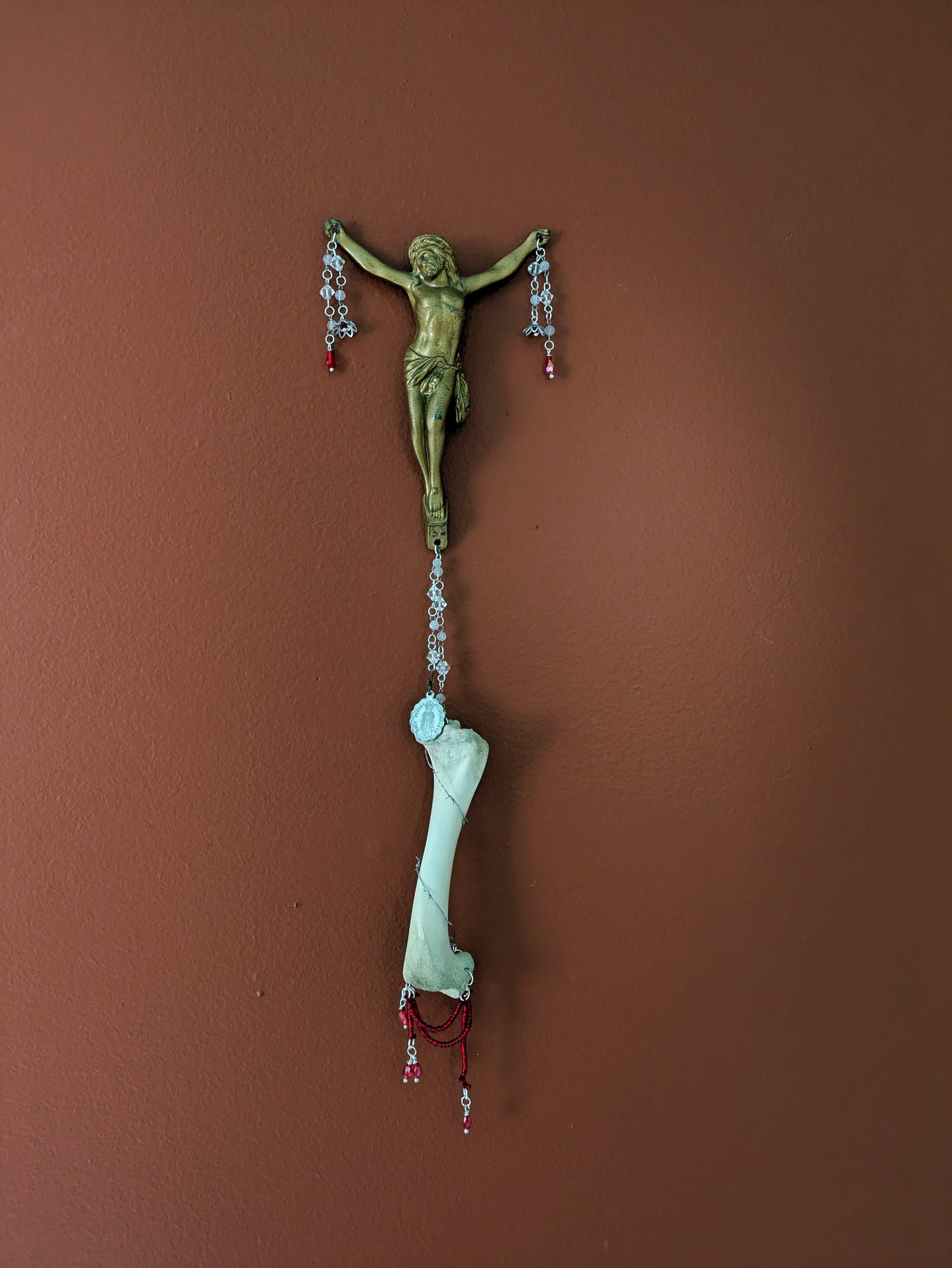 Fawn Leg Bone Crucifix