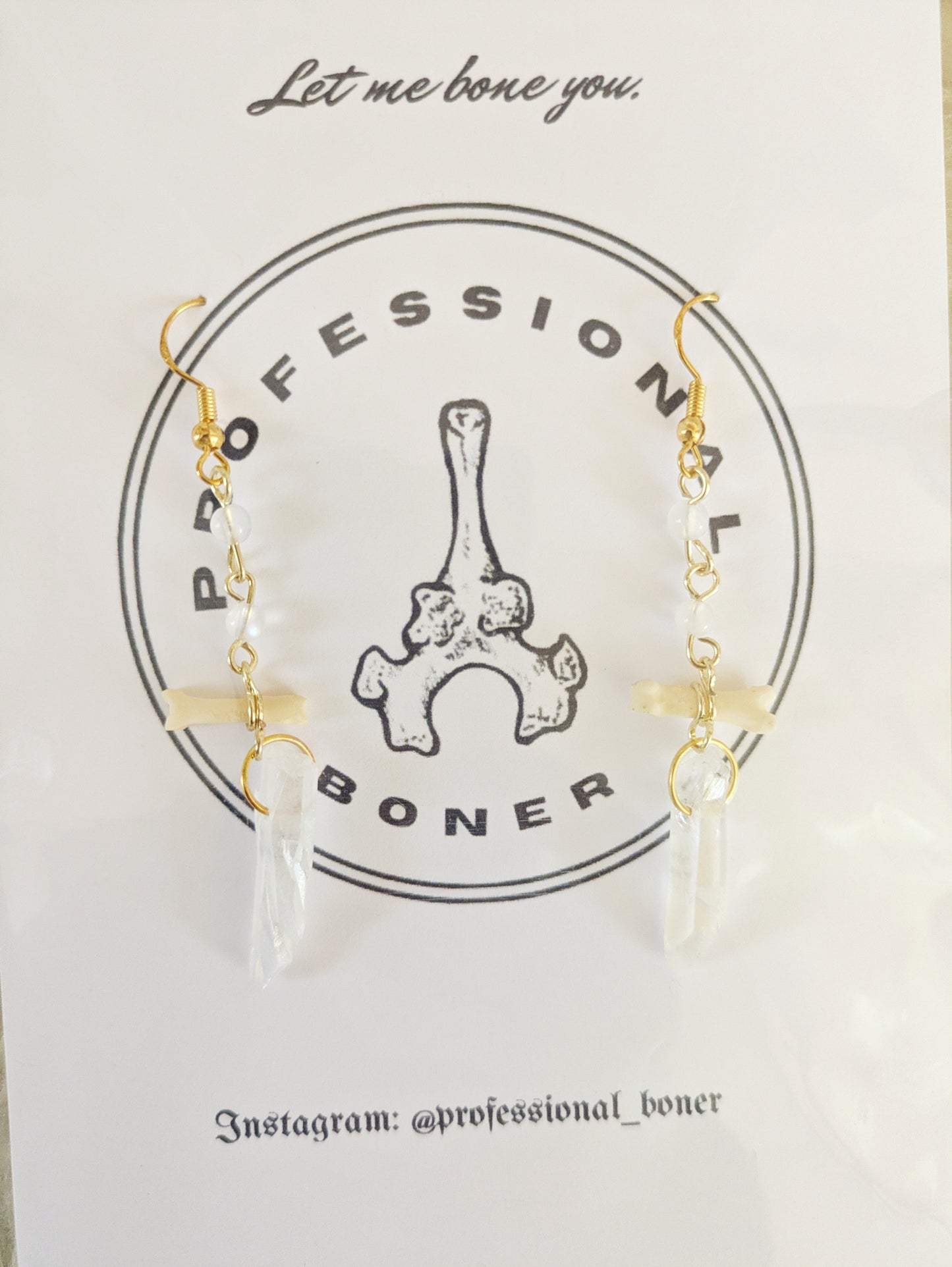 Raccoon Toes & Crystal Earrings