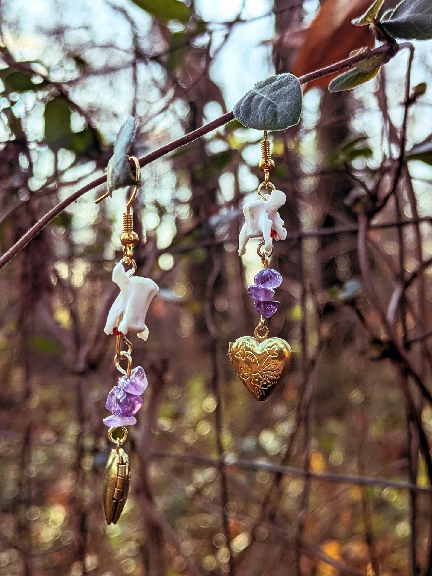 Squirrel Vertebrae Bone Earrings