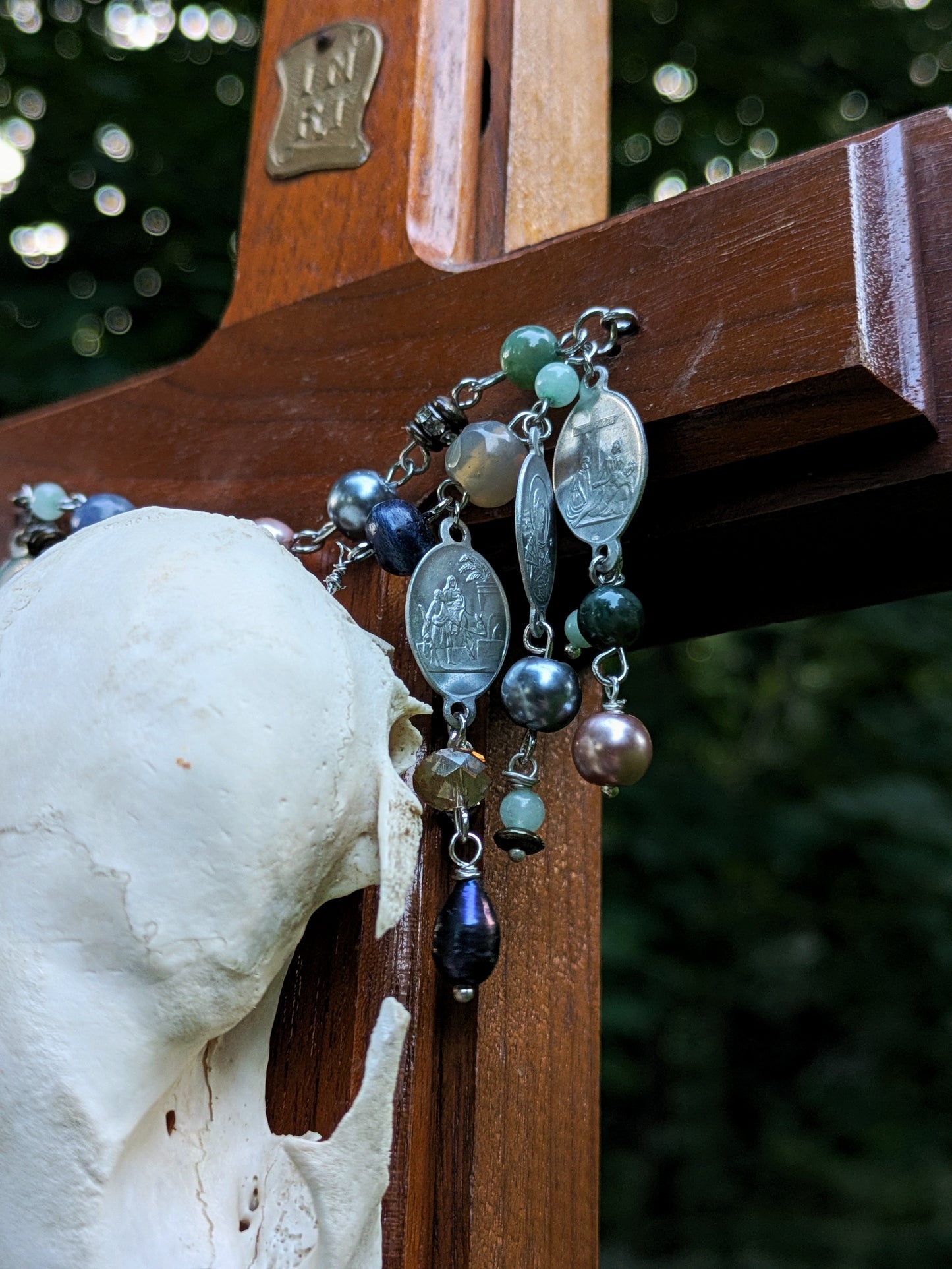 Last Rites Raccoon Skull Crucifix