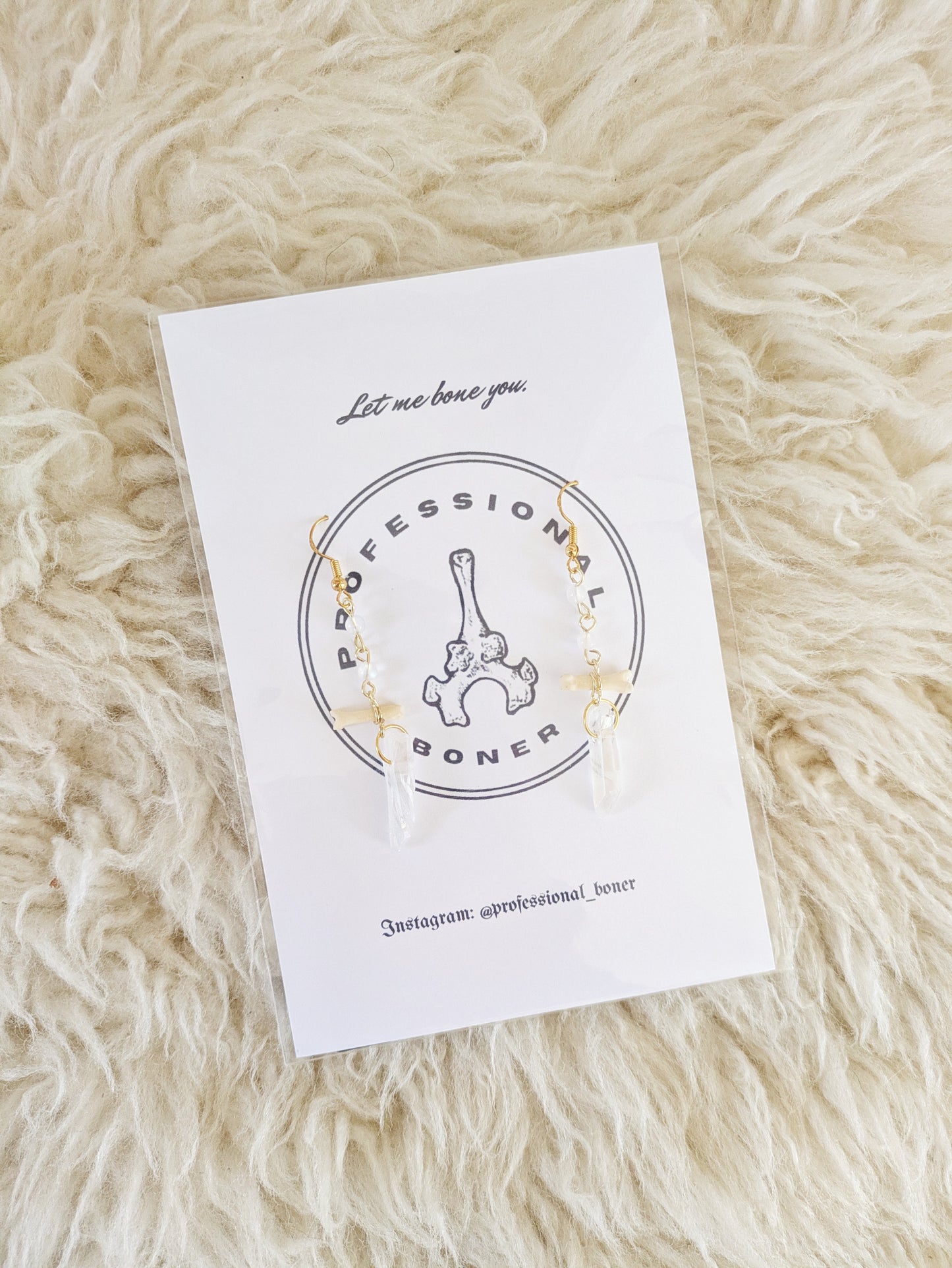 Raccoon Toes & Crystal Earrings