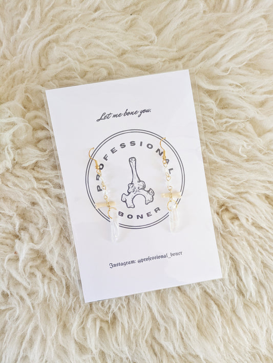 Raccoon Toes & Crystal Earrings